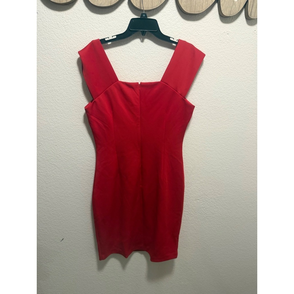 Alexia Admor Womens Red Square Neck Sheath Mini Dress Size L - Picture 3 of 3